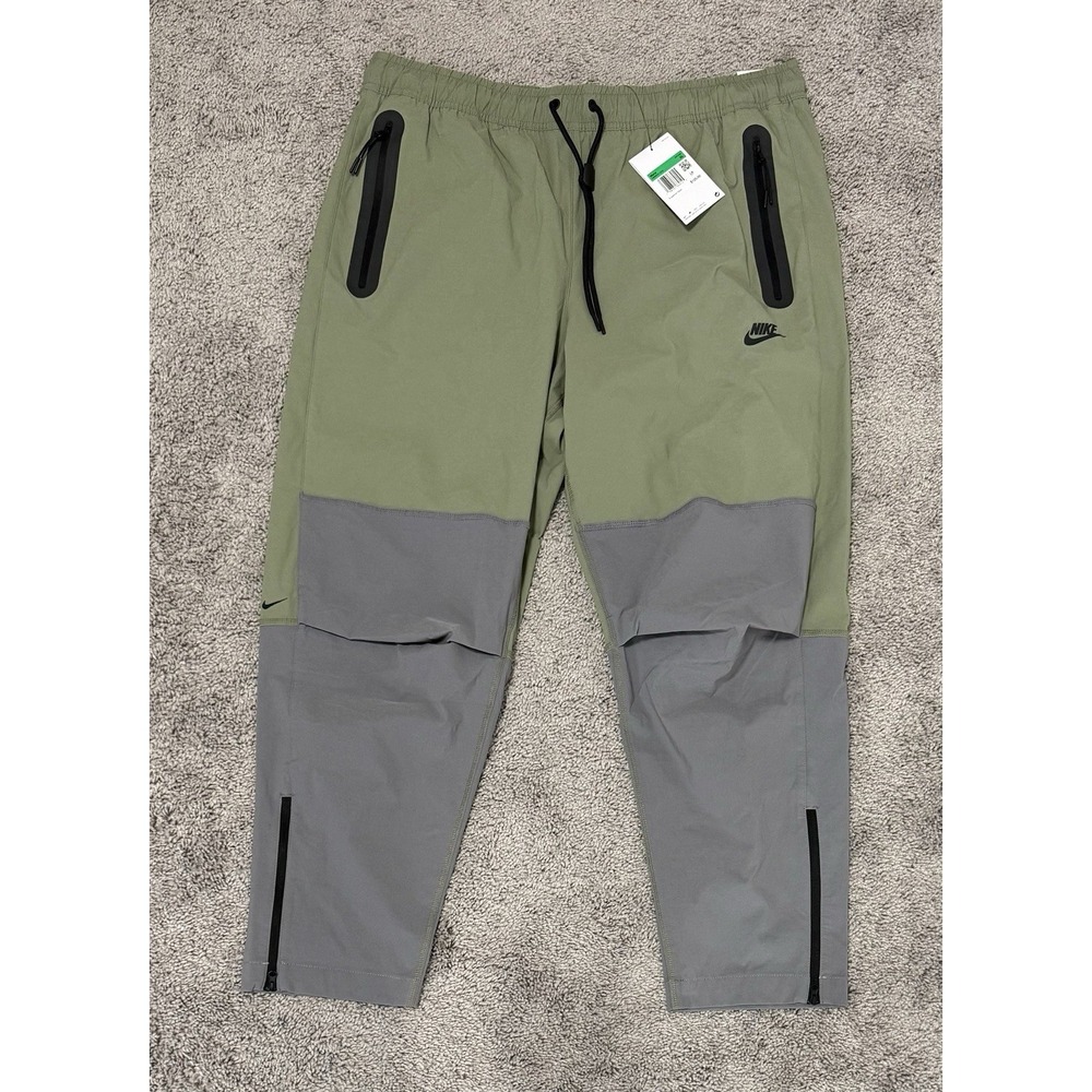 Nike Tech Pack Woven Pants HM8241-015 Olive Green Gray Taper Mens Size XL NEW